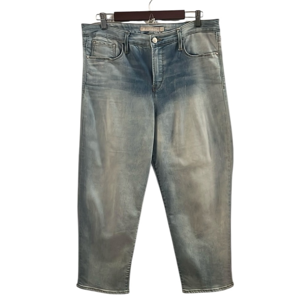 ATHLETA JEANS, Size 16, Sculptek Slim Straight Zion Wash (Light) Jean, Excellent